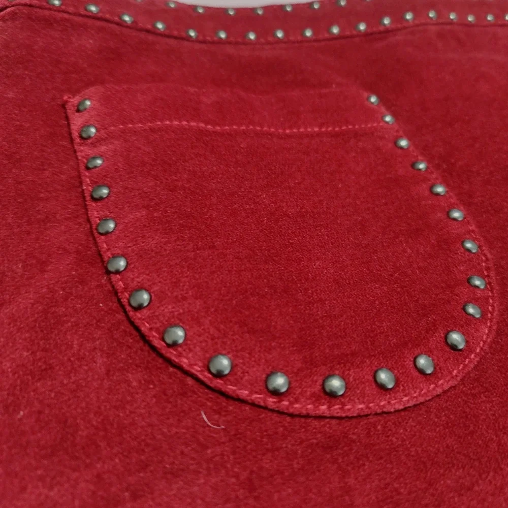 Mossimo Red Velvet Studded Mini Skirt Y2K Western Indie Sleaze Size 10